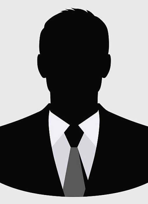 Vector businessman black silhouette isolated.